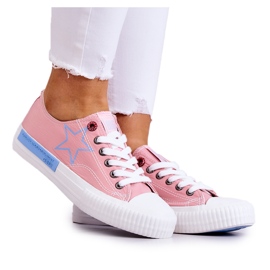 Låga sneakers för kvinnor Big Star JJ274385 Rosa