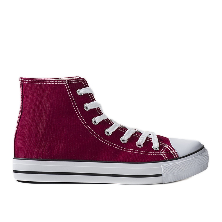 Vinröda ankelhöga sneakers från Bagwell