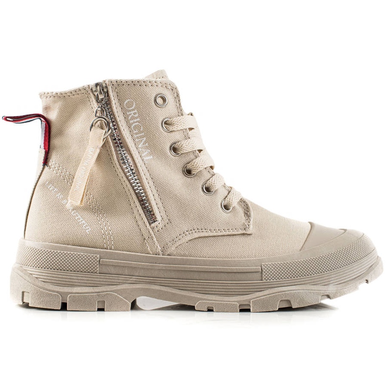 Sabatina Sneakers med dragkedja beige