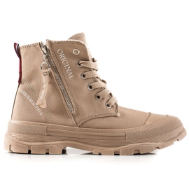 Sabatina Sneakers med dragkedja beige