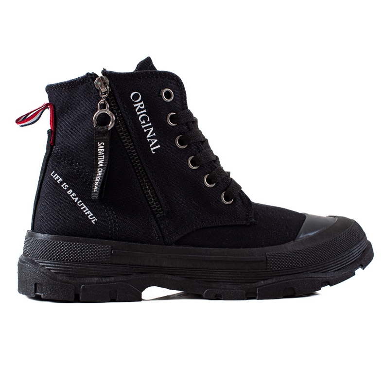 Sabatina Sneakers med dragkedja svart