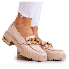 PA2 Dam Loafers Läder Loafers Beige Mollie