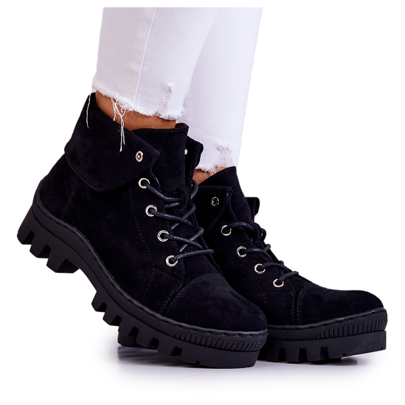 S.Barski Mockastövlar Tied Black Dalles svart