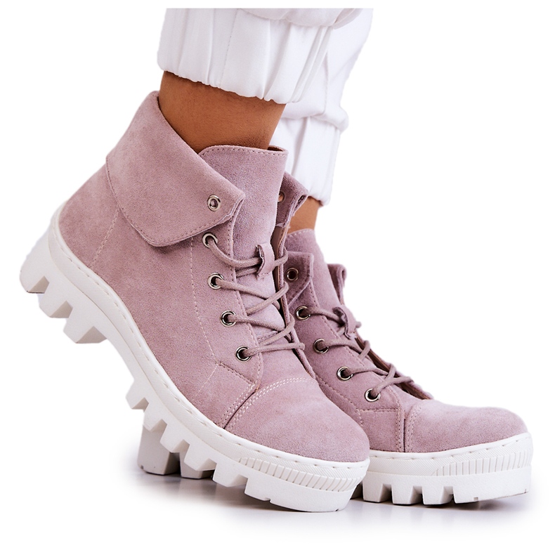 S.Barski Stövlar i mocka Knyt Ljuslila Dalles violett