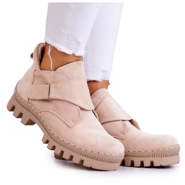 S.Barski Remgate Mockastövlar med dragkedja Ljusbeige