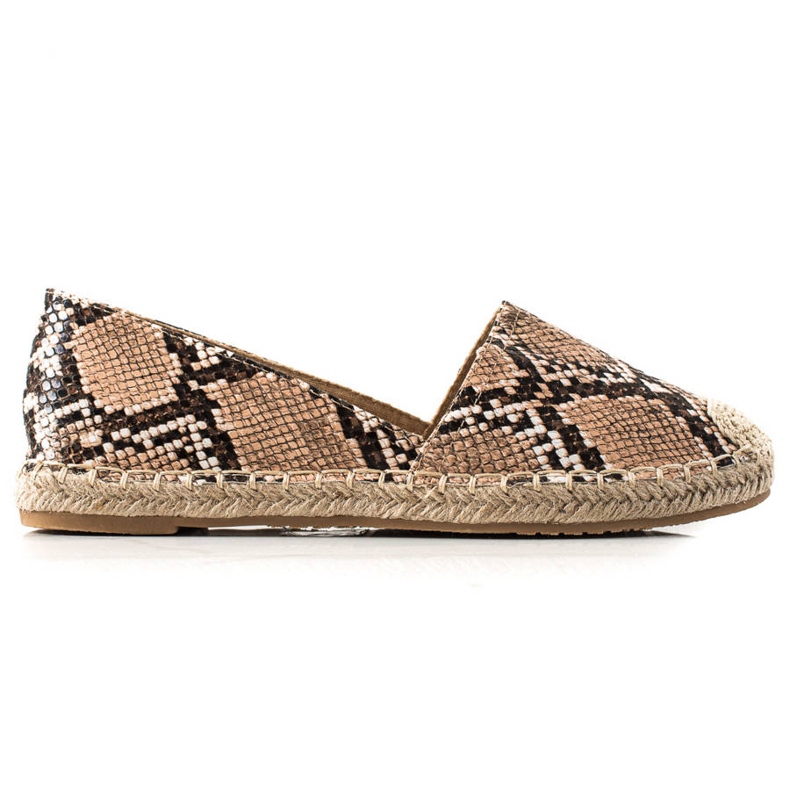 TRENDI Klassiskt ormtryck av espadrillor beige brun