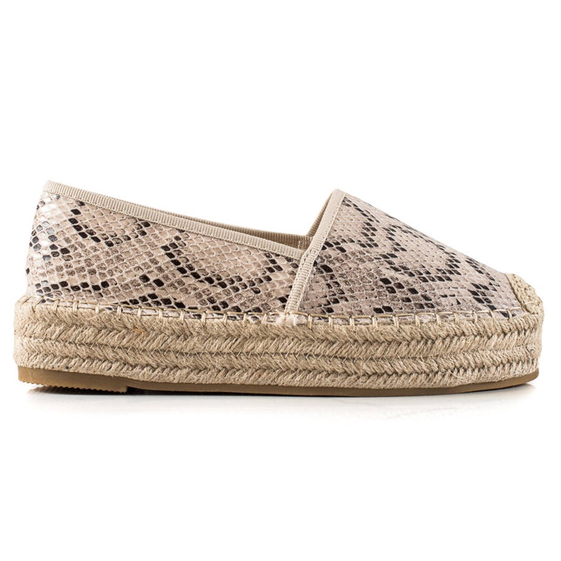 Bestelle Espadriller På Snake Print Platform beige
