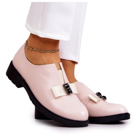 S.Barski Dambrogues Slip On Med Beige Janelle Dekoration rosa