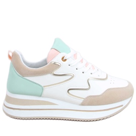 Devi Beige sportskor med hög sula mångfärgad