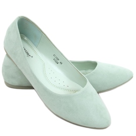 Pari Green ballerinor i slät mocka grön