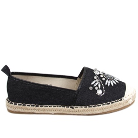 Espadrillos med Birbal Black stenar svart