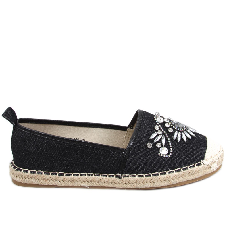 Espadrillos med Birbal Black stenar svart