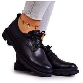 S.Barski Klassiska Oxfordskor för kvinnor Svart Colton