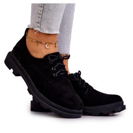 S.Barski Oxfords klassiska mockaskor för kvinnor Svart Colton