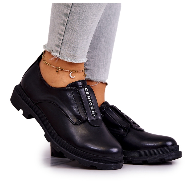 S.Barski Slip-on skor i läder för kvinnor Svart Kirstee