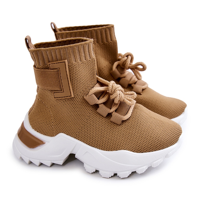 FR1 Barnsportskor Hög strumpa Beige Nickie