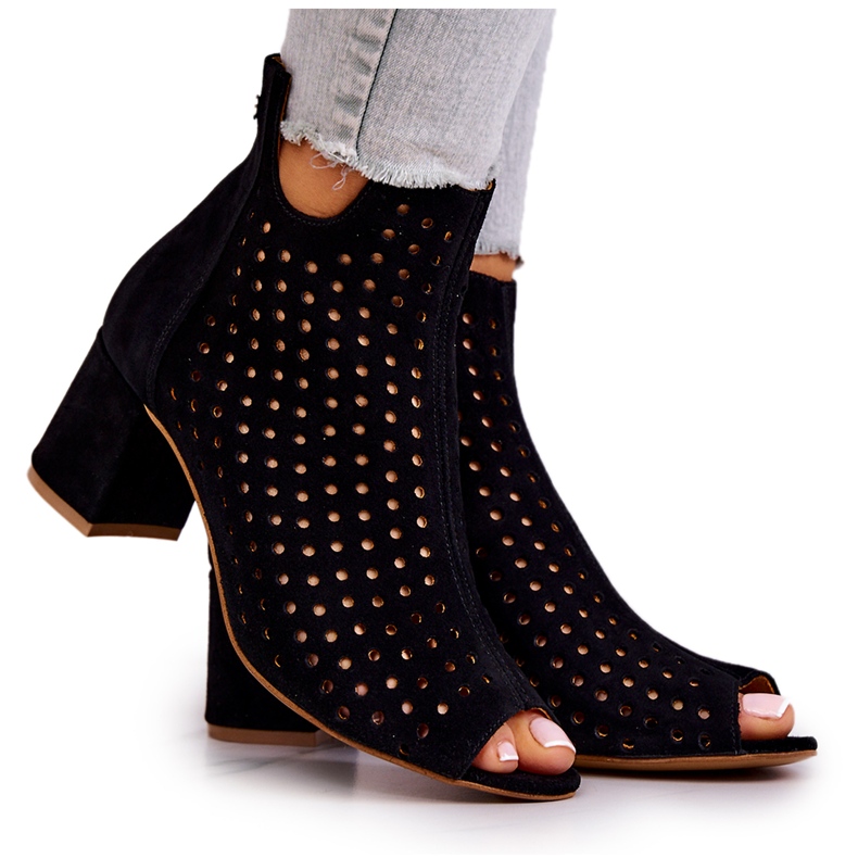 Genombrutna läderstövlar Maciejka 05420-43 Svart