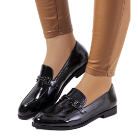 Svartlackerade Zettici-mockasiner för kvinnor