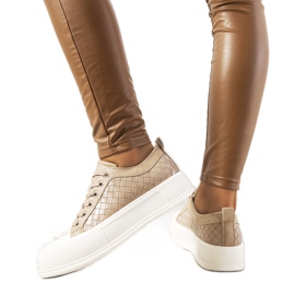 Beige sneakers med tjock Luther-sula