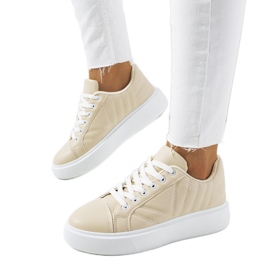 Beige sneakers med tjocka Matthew-sulor