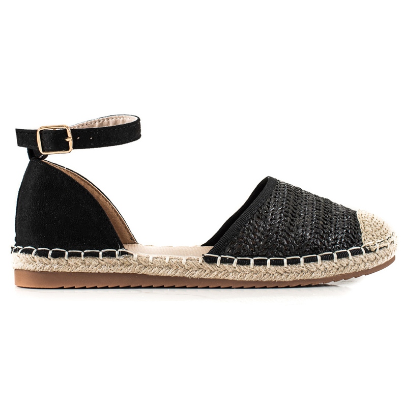 Anesia Paris Flätade Espadrillos Med Spänne svart