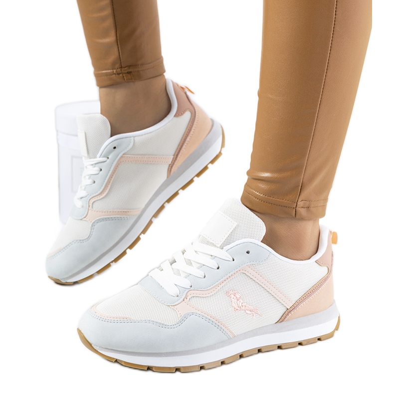 Fiorenti blå damsneakers vit rosa