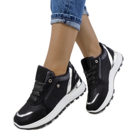 Svarta glänsande Onio sneakers för kvinnor