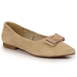 Skinnballerinor med spetsig Filippo W PAW335B beige