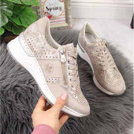 Wedge sneakers Rieker W N4327-80 beige