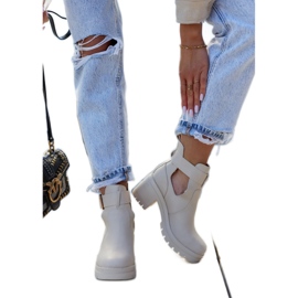 FE1 Skinnstövlar Cut Out-bälte Beige Rosanne