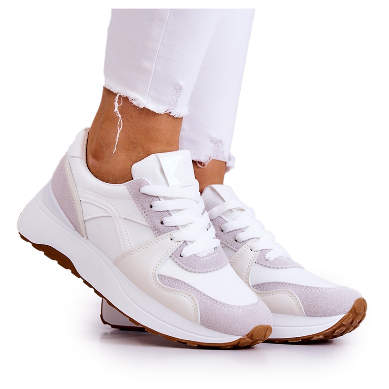 FG2 Vit-grå Coryse bundna sportskor