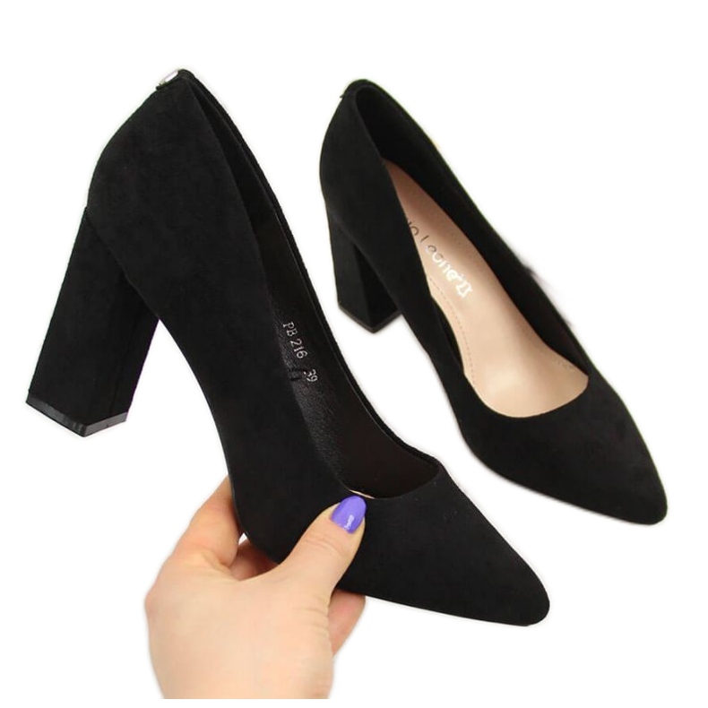 Pumps på stolpen mocka Sergio Leone W SK316A svart