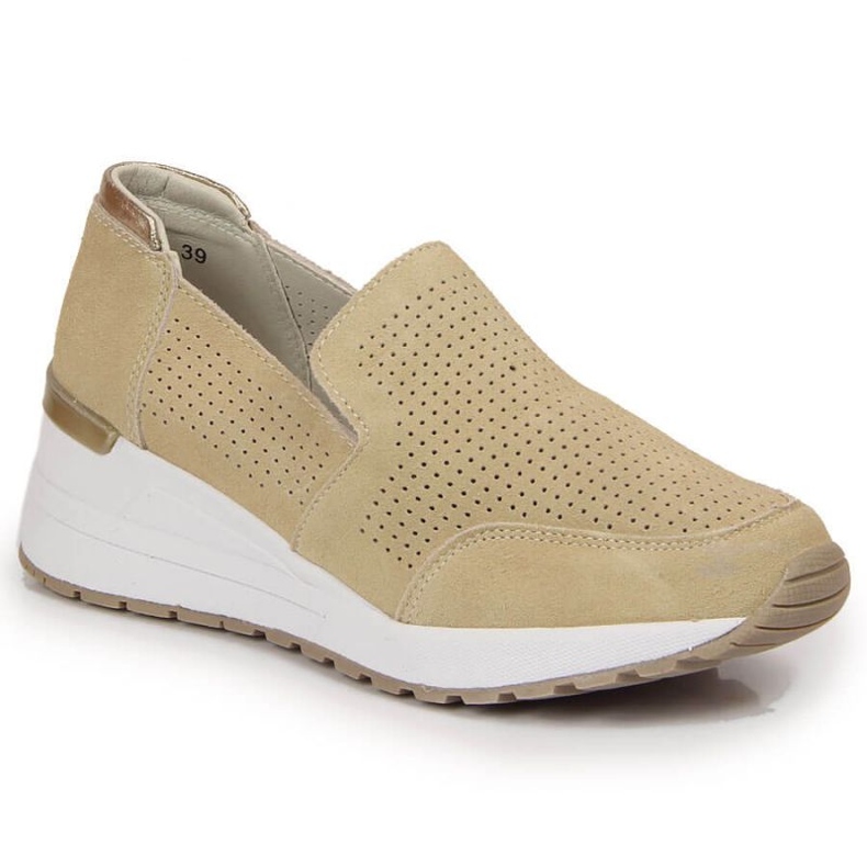Genombrutna sneakers i läder Filippo W PAW333A beige