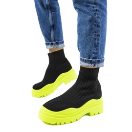 Svarta och gröna high-top sneakers från Marks