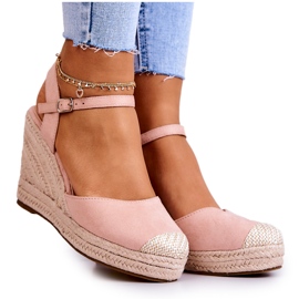 FW1 Espadriller för kvinnor på en flätad plattform Rosa Canillo