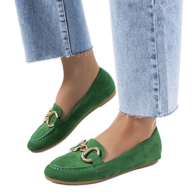 Gröna loafers med Castor-spänne