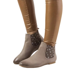 Lucciano grå matta slip-on stövlar beige