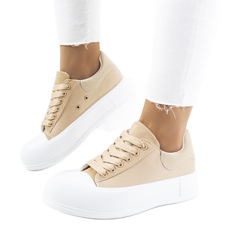 Bruna sneakers på Venancia-plattformen beige kaki