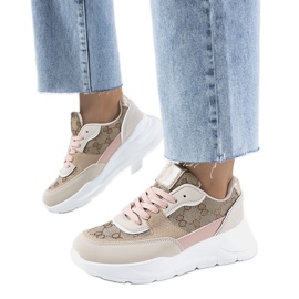 Elyne beige sneakers för kvinnor