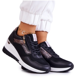 Wedge Sneakers för kvinnor Cross Jeans JJ2R4027C Svart