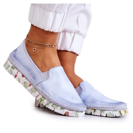 Läder Slip-On Skor för kvinnor Maciejka 03512-40 Ljusblå