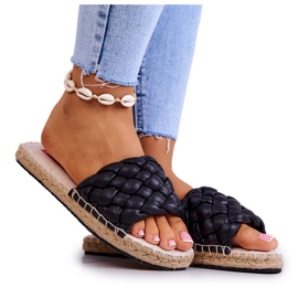 Läderflätade tofflor Big Star JJ274919 Svart