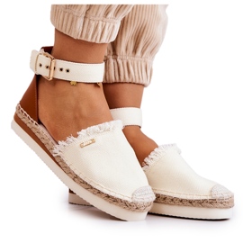 Espadrillor för damer med spänne Big Star JJ274886 Ljus beige