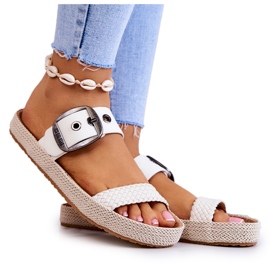 Big Star Fashionabla tofflor med spänne Stor stjärna JJ274729 Vit