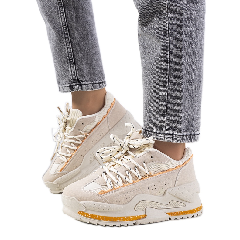 Beige sneakers för kvinnor Savanne