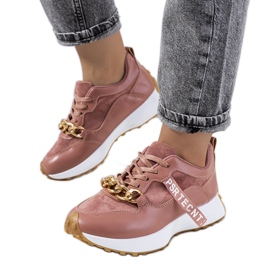 Saminas rosa sneakers med kedja