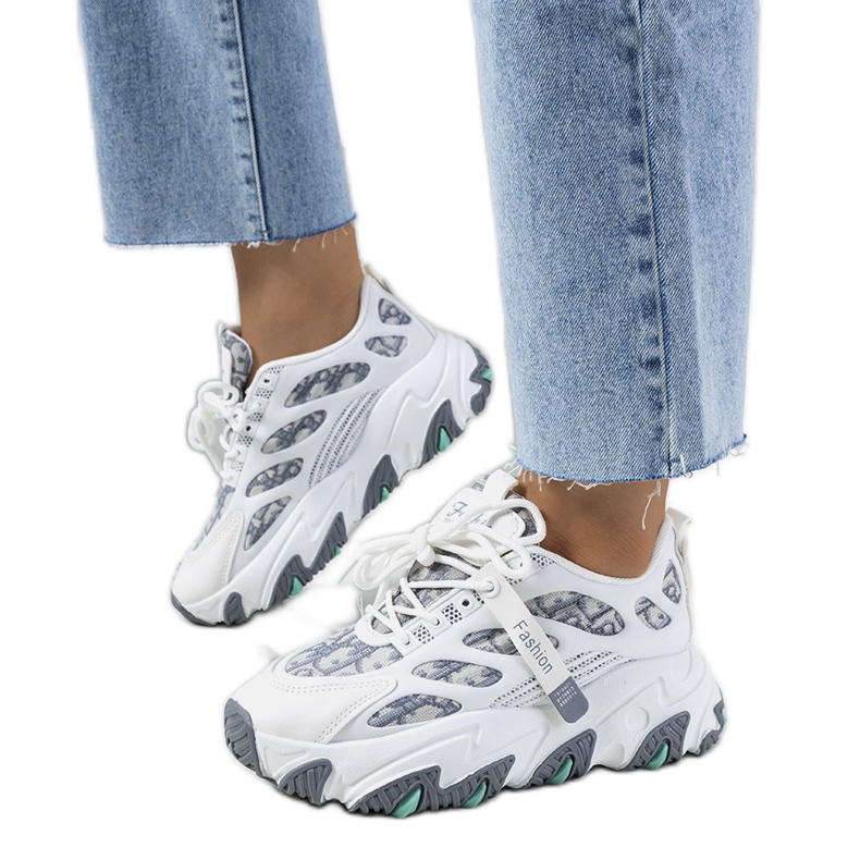 Vita damsneakers från Melsen mångfärgad