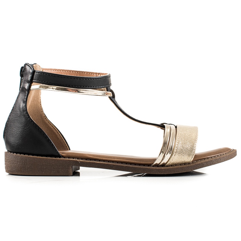 W. Potocki Potocki svarta sandaler gyllene