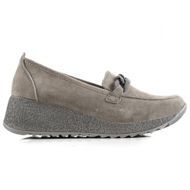 Filippo Läder Brogues på plattformen grå