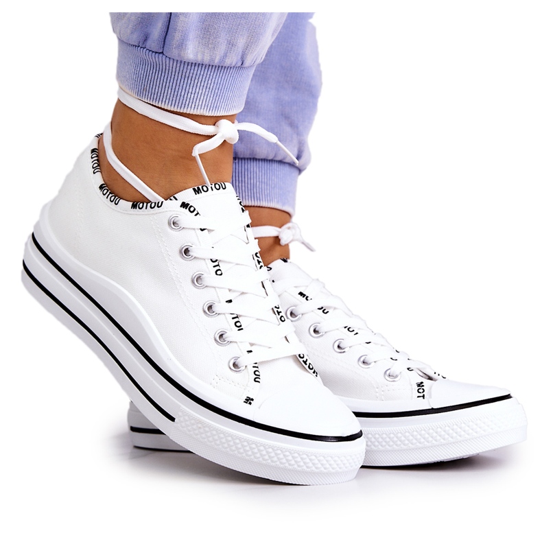 S.Barski Vita Menifee bundna sneakers för kvinnor